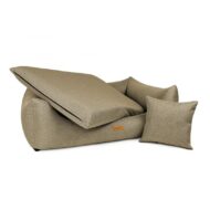 beżowe legowisko dla psa z materacem bokiem