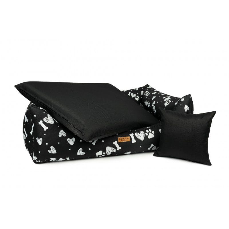 bokiem legowisko dla psa -black-love front
